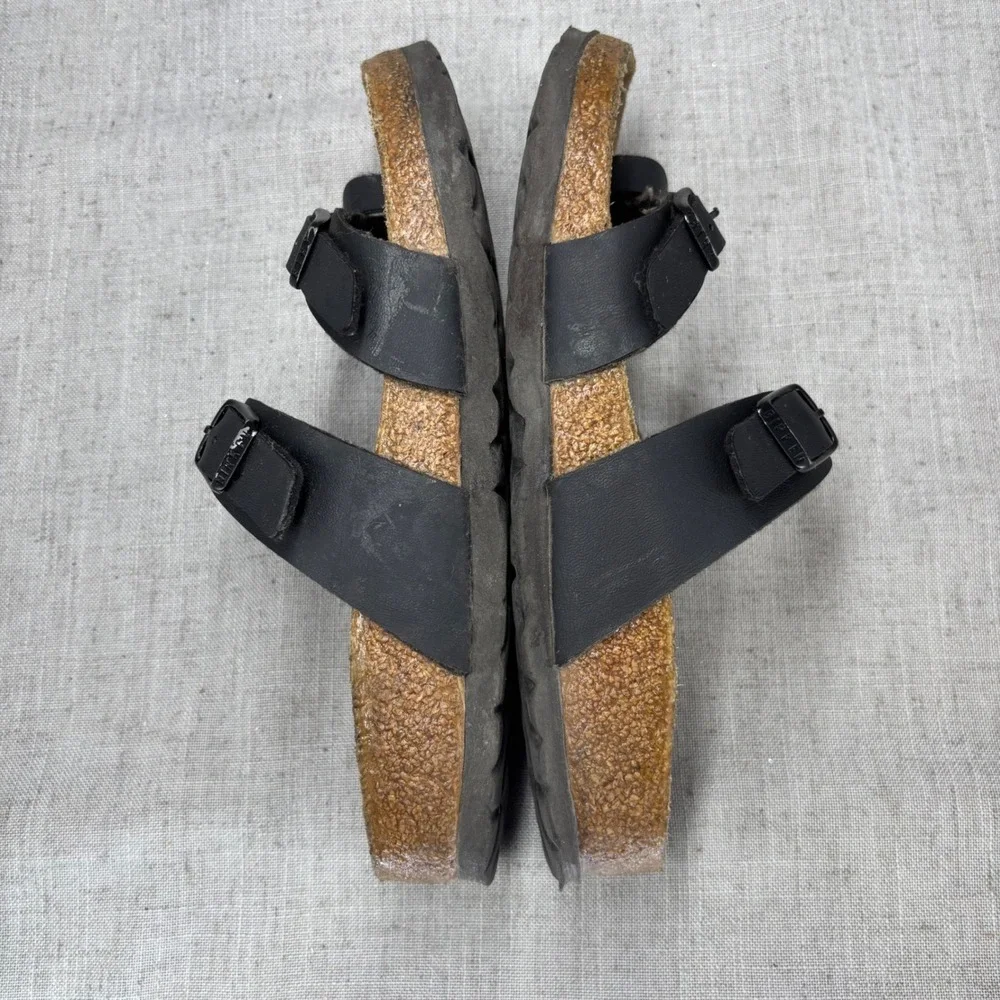 Birkenstock Mayari Sandals Black Birko-Flor Toe Loop Slip On Casual Kids EU 35